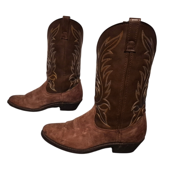 Laredo Brown Round-Toe Cowboy Western Cowgirl Boots Women's 8M
